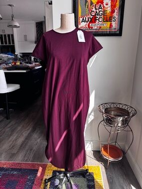 Universal Standard Iconic Geneva Maxi Dress in Deep Berry